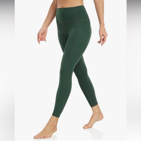 NWT YUNOGA Leggings Sz M Pockets High Waist Tummy Control Yoga Pants 25’ inseam - Picture 4 of 8